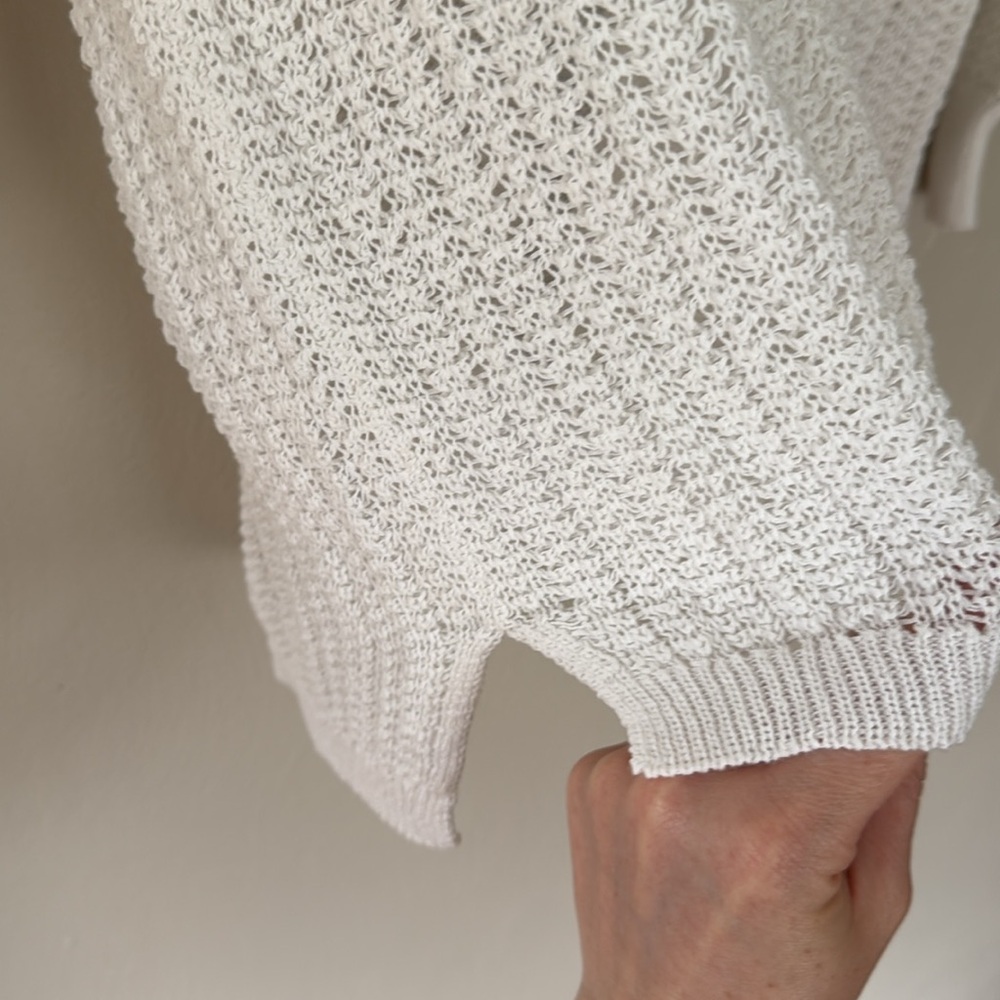 J. Jill White V-Neck lightweight half sleeve Sweater petite medium - Picture 4 of 5